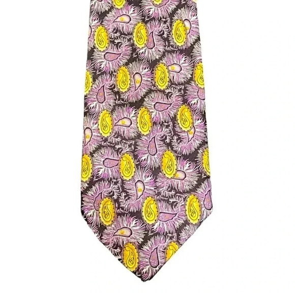 Robert Talbott Best of Class Mens Silk Necktie Purple Gold Ornate Paisley Tie - Picture 3 of 10